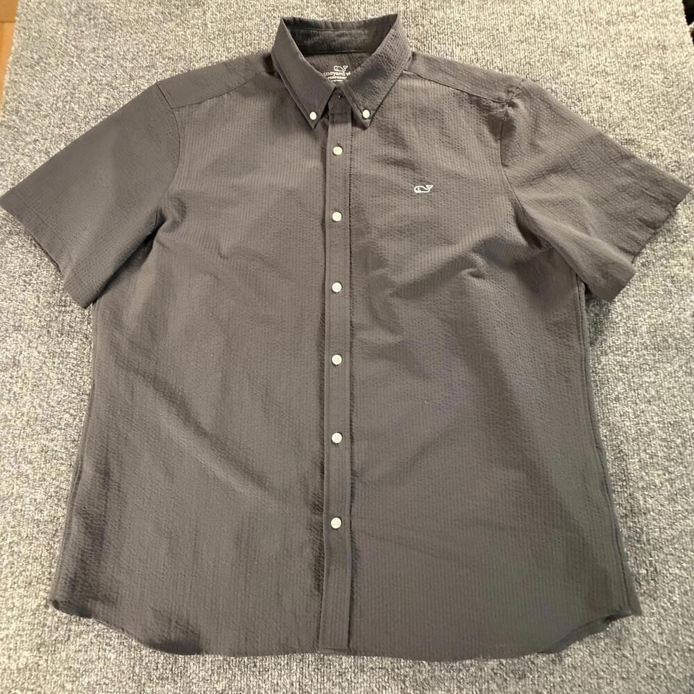Vineyard Vines Performance Mens Short Sleeve Button Down Shirt Black XL 704